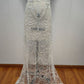 Wave Style Sequin Bead Lace Fabric Wedding Dress - Enfance-Heureuse