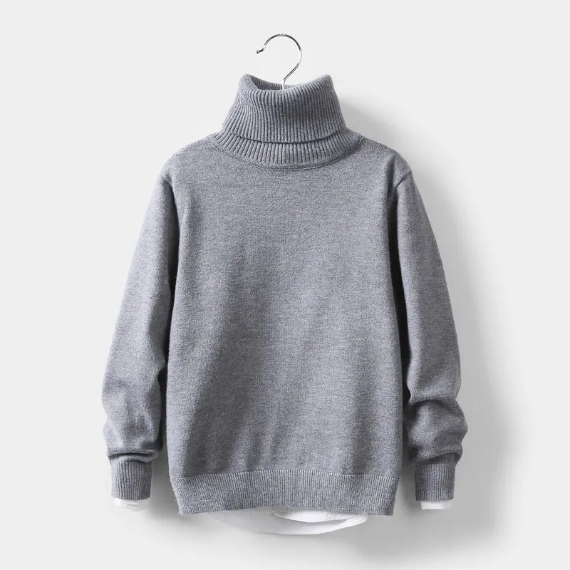 Automne et hiver col haut enfants de tricots