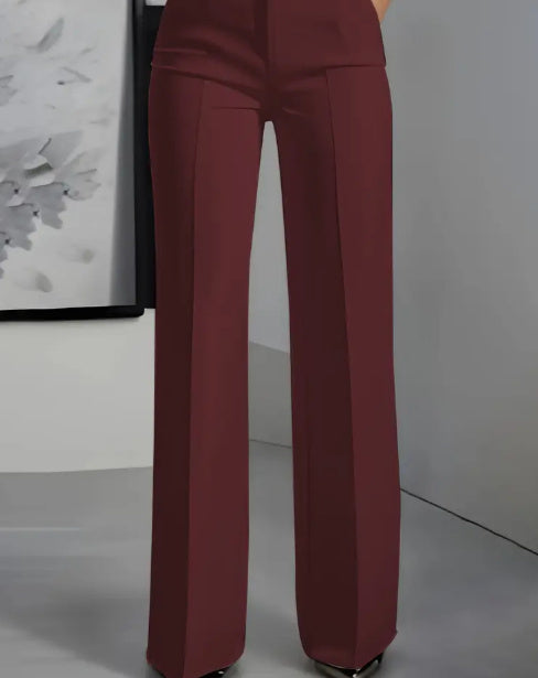 Women's White Minimalist Pants Made Of Polyester - Enfance-Heureuse
