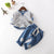 Baby Baby Spring Five-star Embroidery Trend Baby Clothes Pants Pure Cotton Suit - Enfance-Heureuse