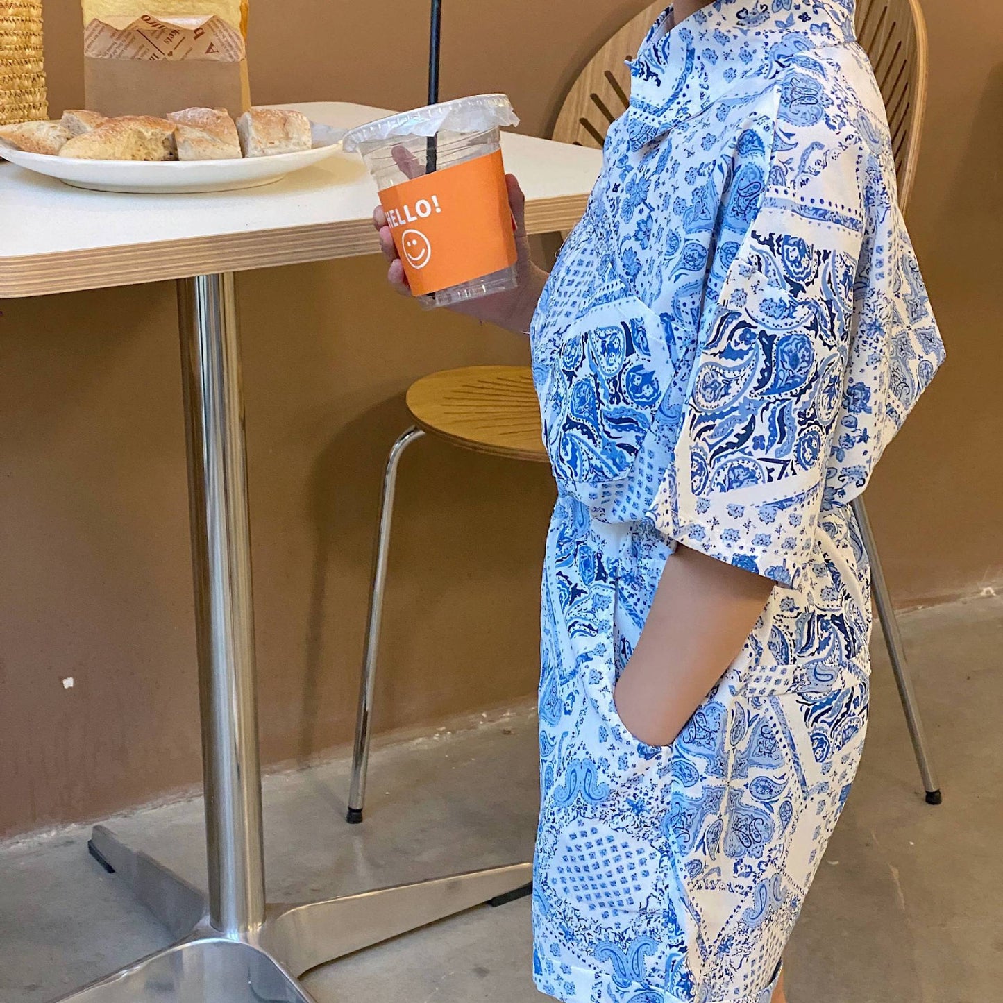 Printed Shirt Boys Vacation Style Chiffon Shirt Shorts Suit