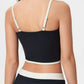 Millennia Contrast Trim Square Neck Active Cami with Detachable Chest Pads - Enfance-Heureuse