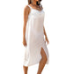White Suspender Beach Dress Weaving Hollow Crocheted Bottom Slit