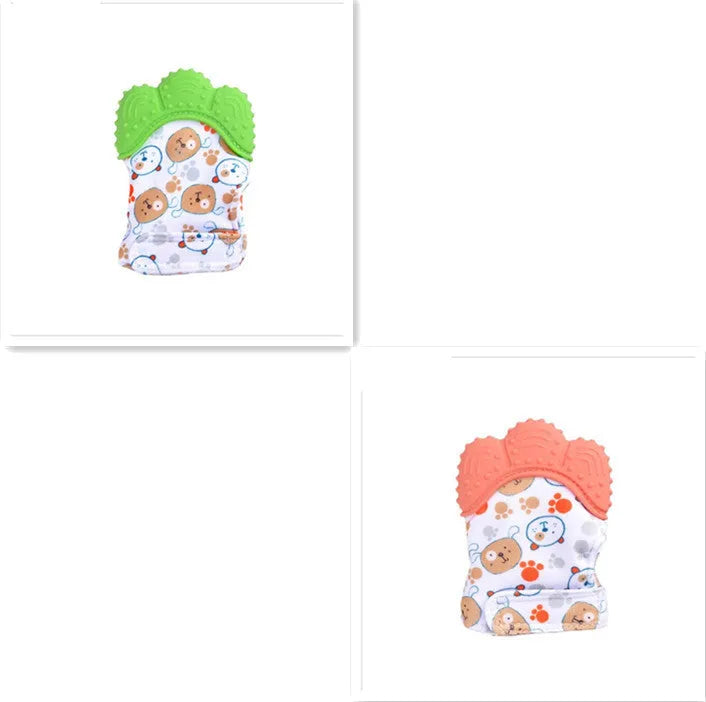 Bébé de dentition bébé anti-morsure silicone molaire gants enfants de jouets sonores - Enfance-Heureuse
