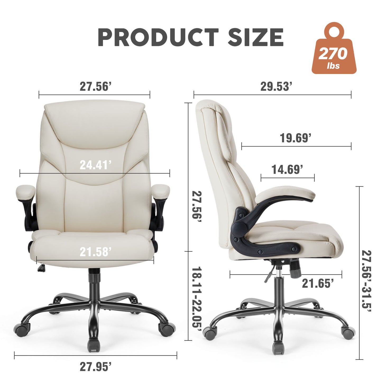 Chaise de bureau en cuir PU