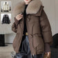 Down Cotton-padded Jacket Women's Short Fur Collar Thickened Coat Winter Clothing - Enfance-Heureuse