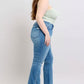 Judy Blue HW Tummy Control Vintage Wash Side Slit Slim Boot Jeans - Enfance-Heureuse