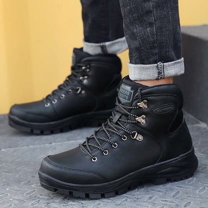 Large Size Winter Men's Shoes High-top Cotton Boots Plus Velvet To Keep Warm - Enfance-Heureuse
