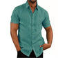 Men Short Sleeve Summer Solid Shirts Casual Loose Tops Tee - Enfance-Heureuse