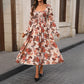 Retro French Romantic Elegant Printed Dress Women