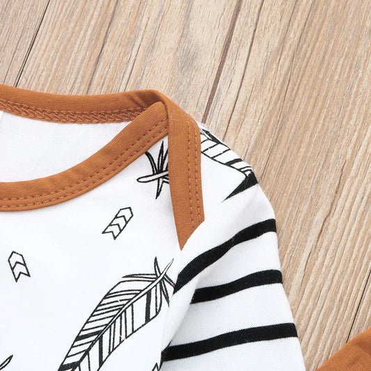 Cotton feather children's clothing 3 piece set - Enfance-Heureuse