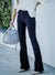 Women's Solid Color High Waist Slim Fit Micro Flared Pants - Enfance-Heureuse