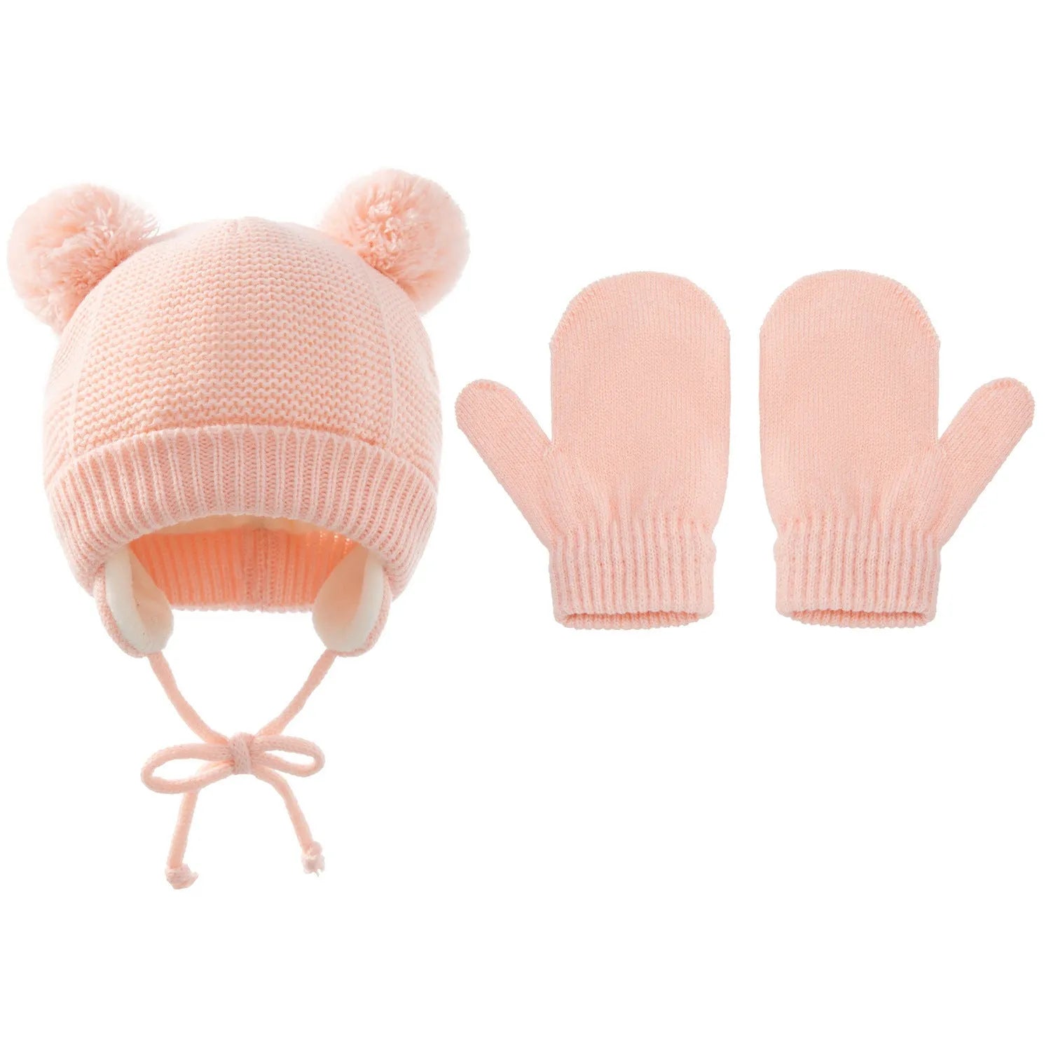 Children's Braid Hat Gloves Warm Ear Protection Children's Knitted Hat - Enfance-Heureuse