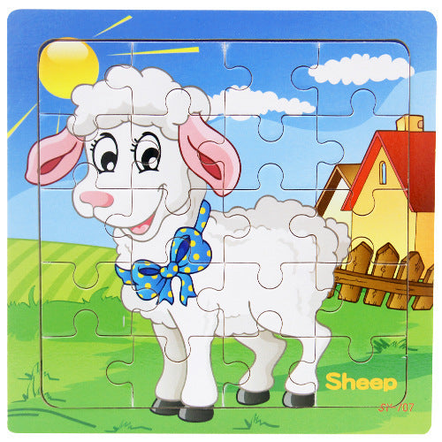 Children's poultry animal wooden puzzle - Enfance-Heureuse