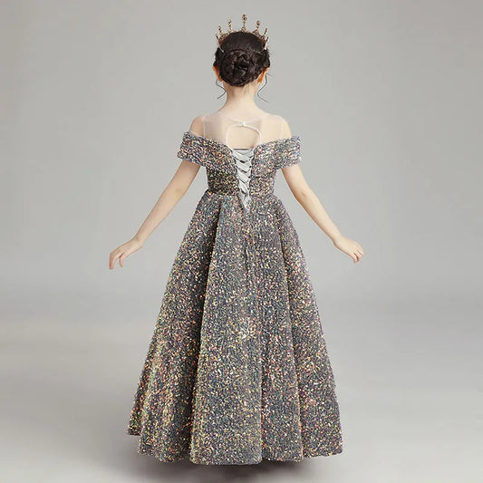 Birthday Princess Dress Little Girl Host High-end Piano Costumes - Enfance-Heureuse