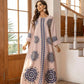 Long Women's Robe, Round Neck And Printed Dress - Enfance-Heureuse