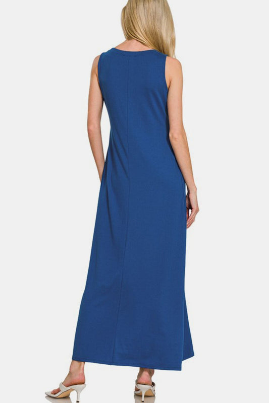 Zenana Scoop Neck Wide Strap Tank Dress - Enfance-Heureuse