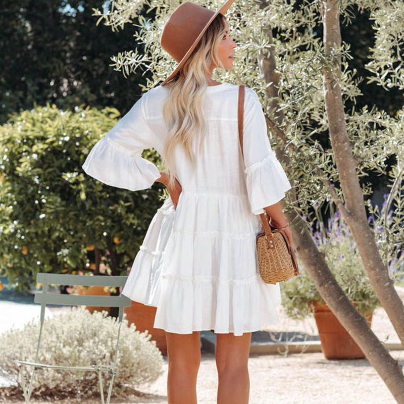 Seaside Vacation Skirt Bikini Swimsuit Blouse