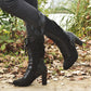 Autumn And Winter New Large Size Thick Heel Women's Leather Boots - Enfance-Heureuse