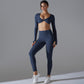 Yoga Clothes Sports Push Up Long Sleeve Workout Clothes Suit - Enfance-Heureuse