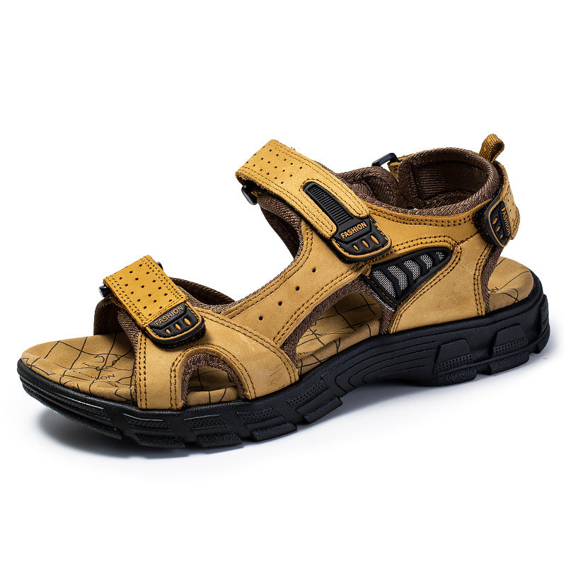 Men's Retro Casual Leather Sandals Outdoor Stylish Beach - Enfance-Heureuse