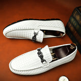 Spring And Summer White Lazy Doug Shoes Men's British Casual Leather Shoes - Enfance-Heureuse
