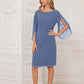 Irregular Sleeves Solid Color Chiffon Women Dress - Enfance-Heureuse