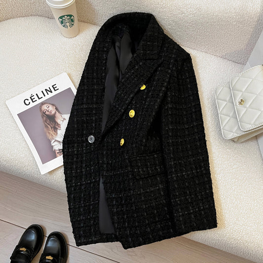 Black Tweed Suit Jacket Clothing High Sense - Enfance-Heureuse