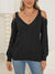 Woven Bottoming Shirt Deep V Off-the-shoulder Pullover Loose Sweater - Enfance-Heureuse