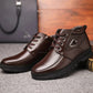 Middle-aged And Elderly Men's Winter Warm Fleece-lined Thick Old Men's Leather Shoes - Enfance-Heureuse