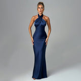 Robe élégante sans manches dos nu à la mode estivale