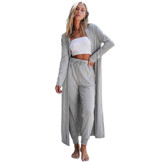 Autumn New Solid Color Long Sleeve Casual Suit Women's Simple All-matching - Enfance-Heureuse