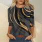 Women's Round Neck Abstract Printed Loose Long Sleeves - Enfance-Heureuse