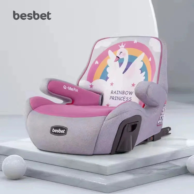 Besbet Children's Car Seat 3-12 Years Old Heightening Insole Car Portable Simple Baby Seat Cushions Isofix - Enfance-Heureuse