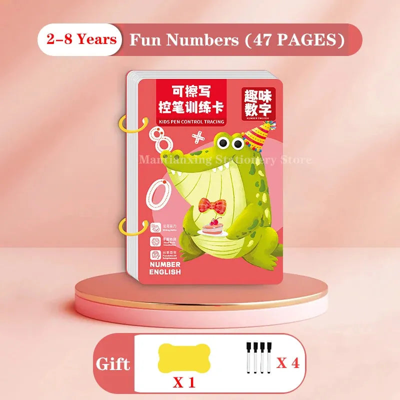 Magical Tracing Workbook Control Training Book Reusable Magic Practice Copybook Children Montessori Drawing Education Stationery - Enfance-Heureuse