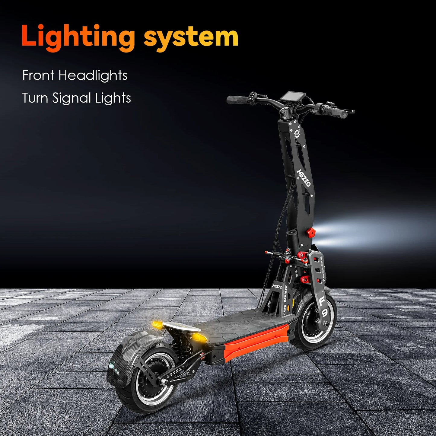 HEZZO F9 Foldable Electric Scooter for Adults 60v 8000w Dual Motors Powerful 60MPH EScooter Fat Tire 40Ah NFC Off Road Scooter