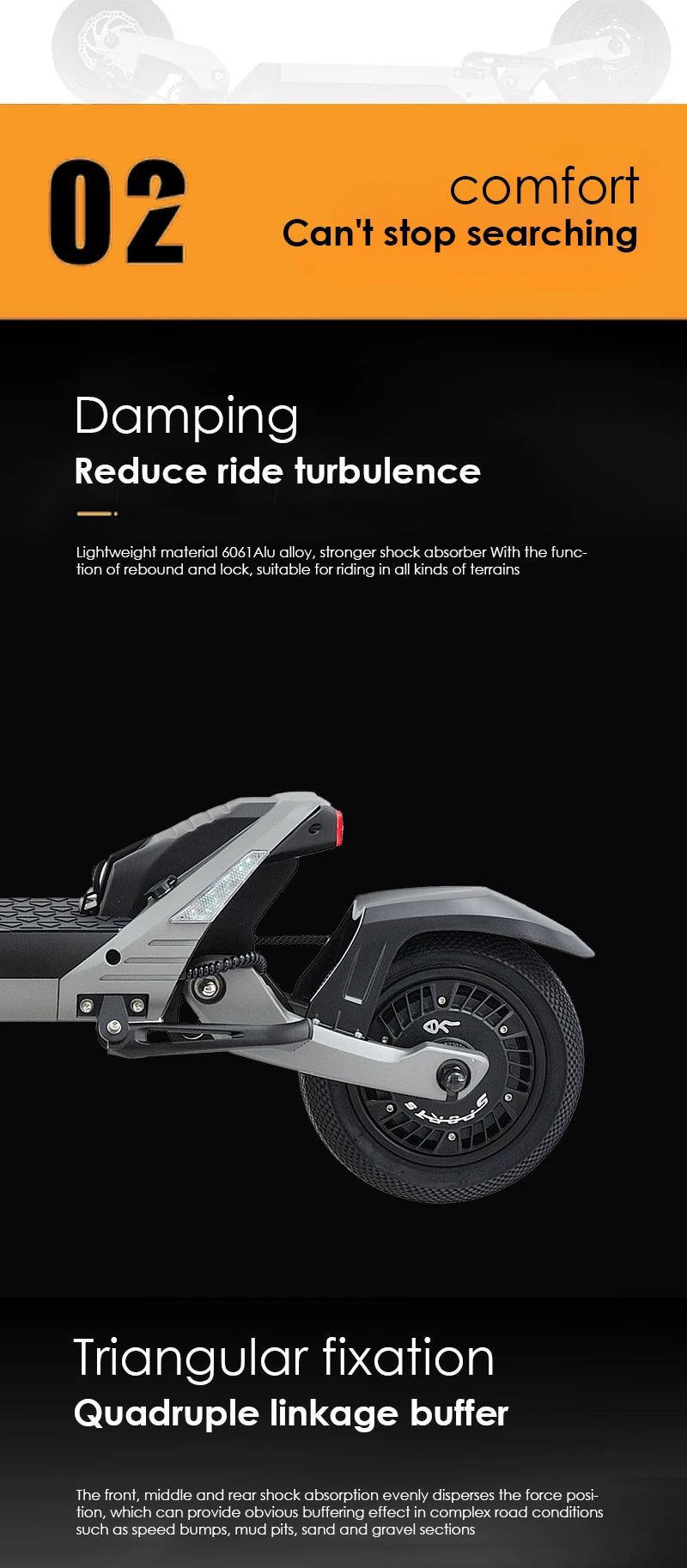 HEZZO F6 Electric Scooter 60V 1600W Dual Motors 10inch Off-road Folding Escooter 23AH Lithium Battery Long Range Full Suspension