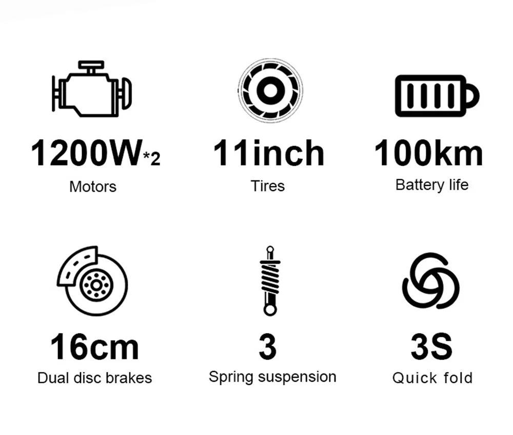HX X10 18.2AH Electric Scooter 2000W 50KM/H Foldable Electric Kick E Scooter Dual Motors 11 Inch Escooter for Adults