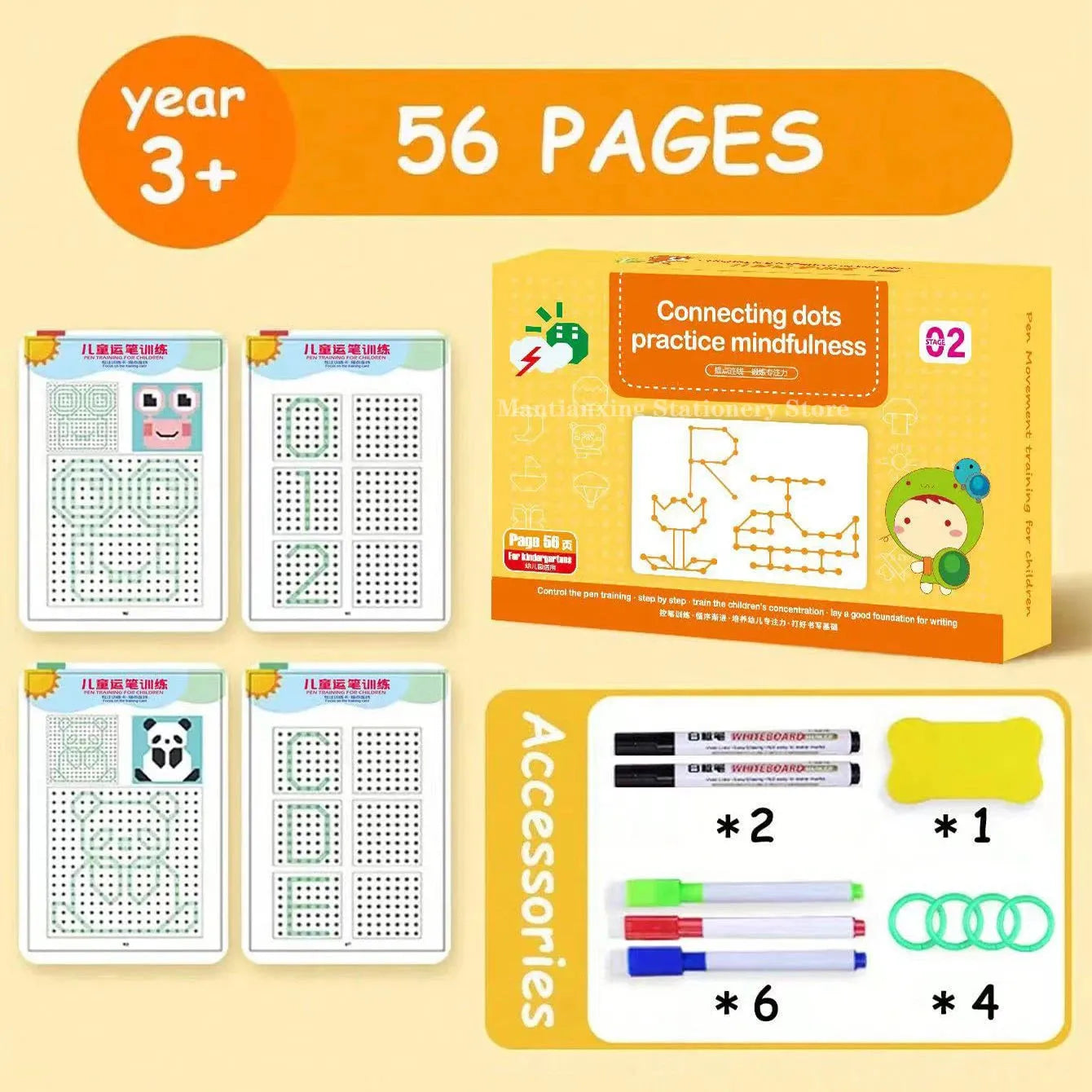 Reusable Magical Tracing Workbook Magic Practice Copybook Control Training Book Children Montessori Drawing Education Stationery - Enfance-Heureuse