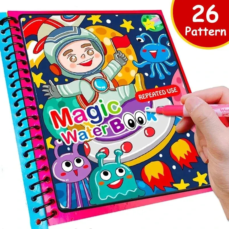 Children Magic Water Drawing Book Reusable Coloring Book Painting Drawing Toys Sensory Early Education Montessori Toys for Kids