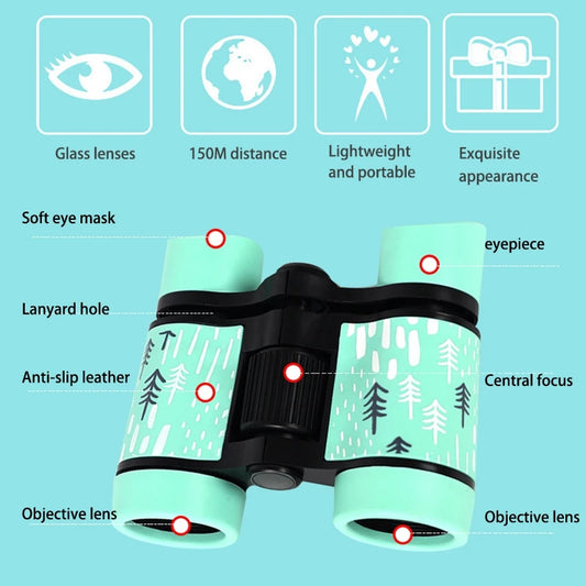 Jumelles 4X30 en Plastique Enfants Mini TéLescope Coloré pour Enfants Jouets de Plein Air HD Oculaire Lentille D'Objectif - Enfance-Heureuse