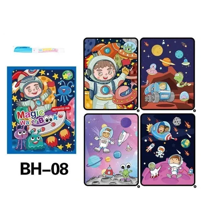 Children Magic Water Drawing Book Reusable Coloring Book Painting Drawing Toys Sensory Early Education Montessori Toys for Kids - Enfance-Heureuse