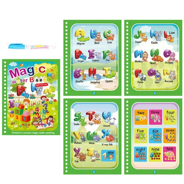 Children Magic Water Drawing Book Reusable Coloring Book Painting Drawing Toys Sensory Early Education Montessori Toys for Kids - Enfance-Heureuse