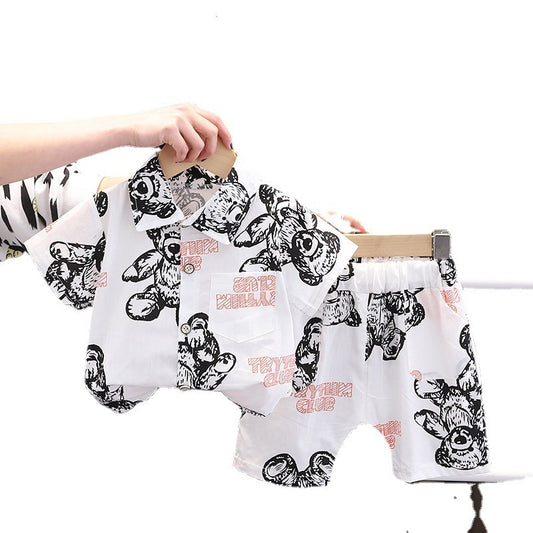 Baby Lapel Short Sleeve Shirt Suit Kids Lightweight Children's Clothing - Enfance-Heureuse
