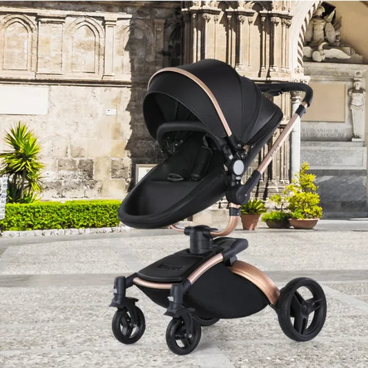 Haute paysage bébé poussette 360 degrés Rotation 3-en-1 panier pliable