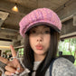 Korean PU Leather Brim Beret Autumn And Winter
