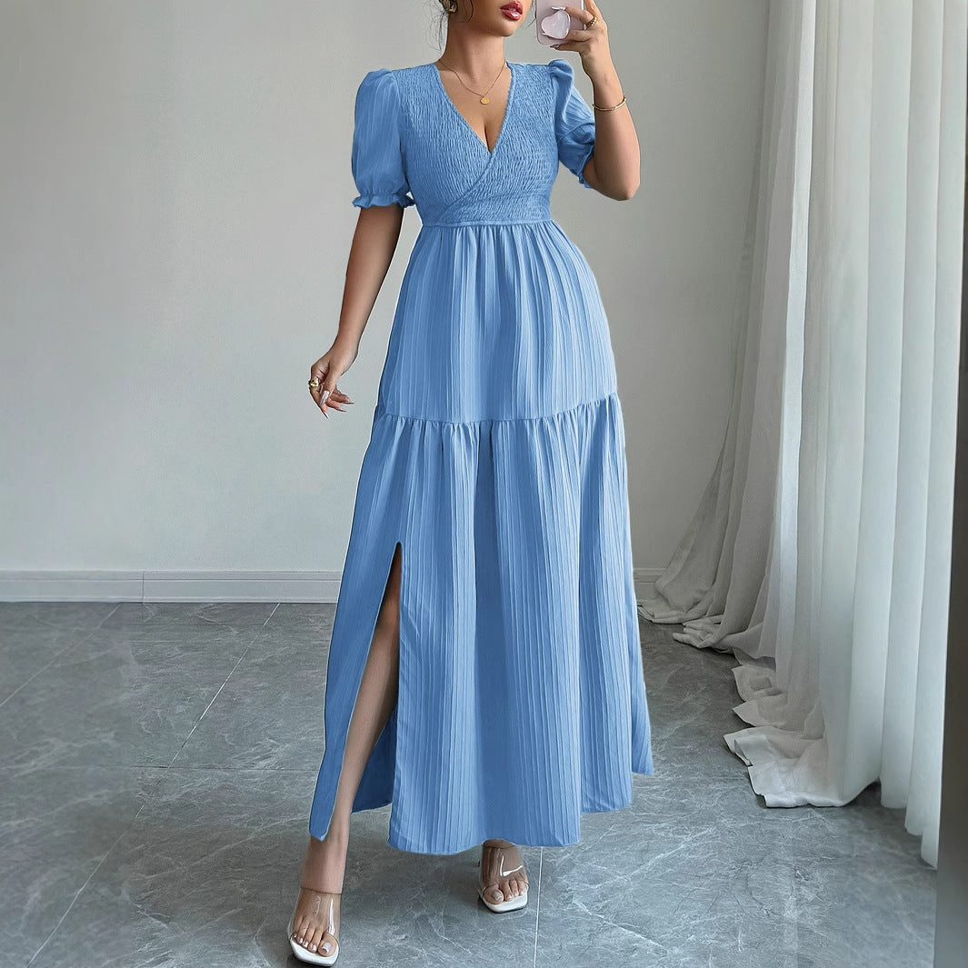 Deep V High Sense Dress Women's Clothing