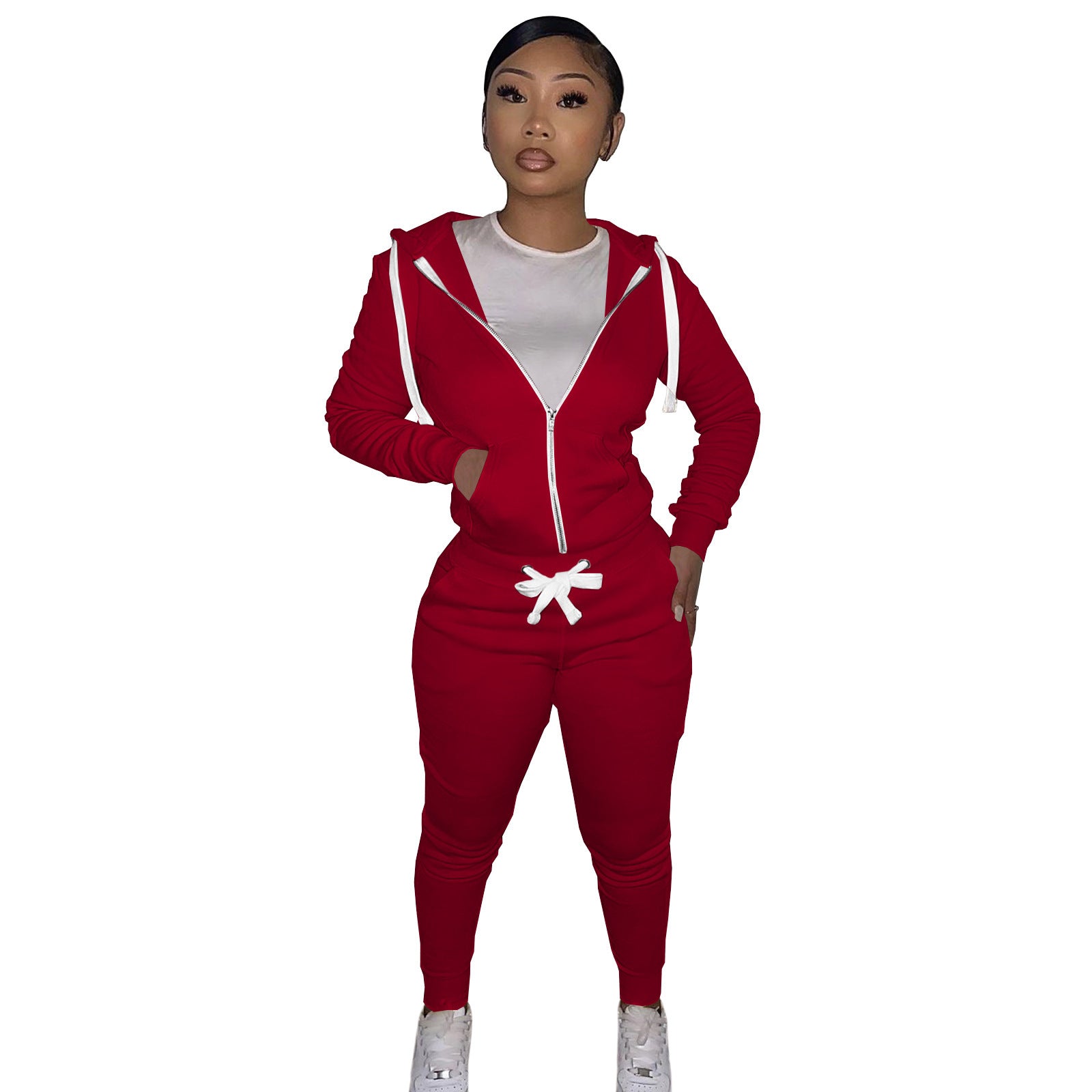Women's Cotton Sweater Tight-fitting Two-piece Suit - Enfance-Heureuse