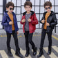 PU Leather Jacket Children's Wear Hooded Padded Coat - Enfance-Heureuse