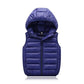 Children's Down Cotton Hooded Thermal Vest Solid Color - Enfance-Heureuse